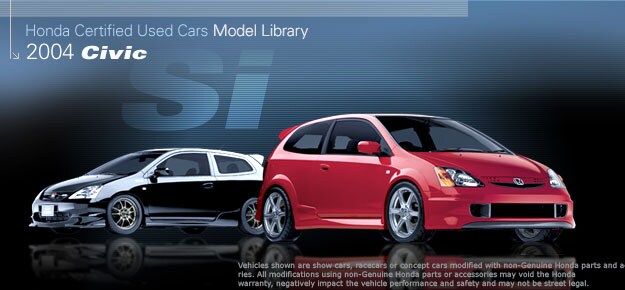 Honda Certified Used Cars Model Library - 2004 Civic Si Coupe