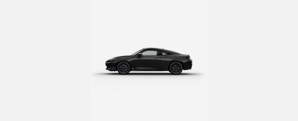 2026 Honda Prelude Hybrid in Crystal Black Pearl profile parked in a clean white studio setting (Exhilarating Hybrid Coupe). 