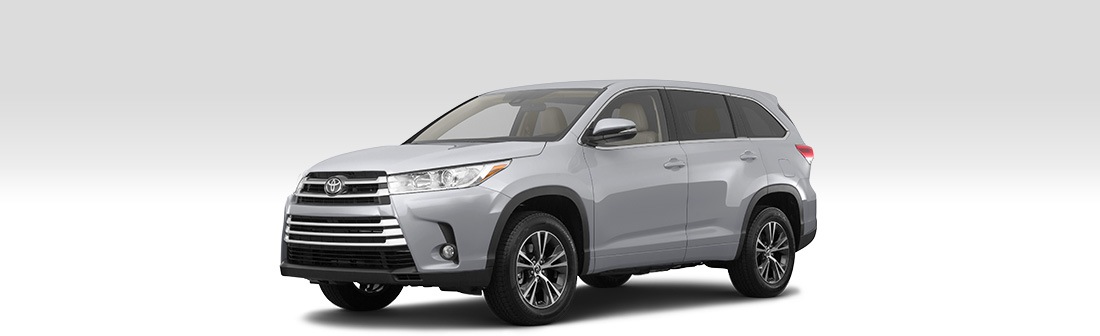 Front driver-side view of 2019 Toyota Highlander.