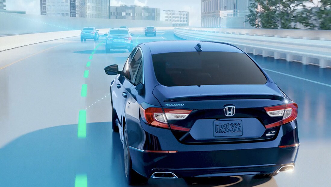 Demonstration of Honda Sensing Lane Keeping Assist System feature. Plays video. Opens a dialog.