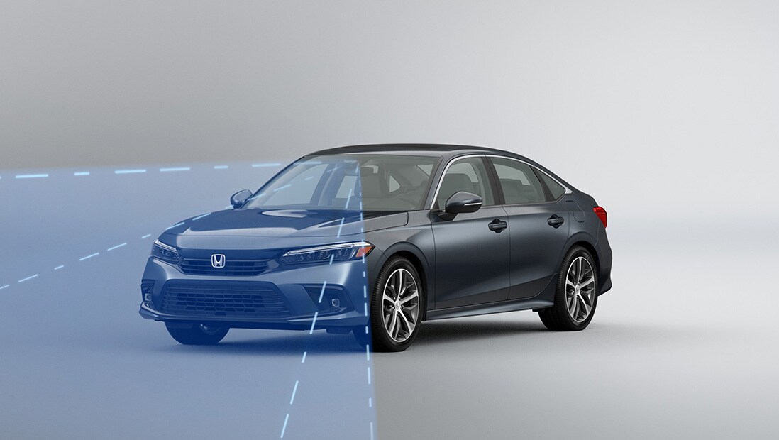 Demonstration of the Honda Sensing® Collision Mitigation Braking System™ feature. Plays video. Opens a dialog.