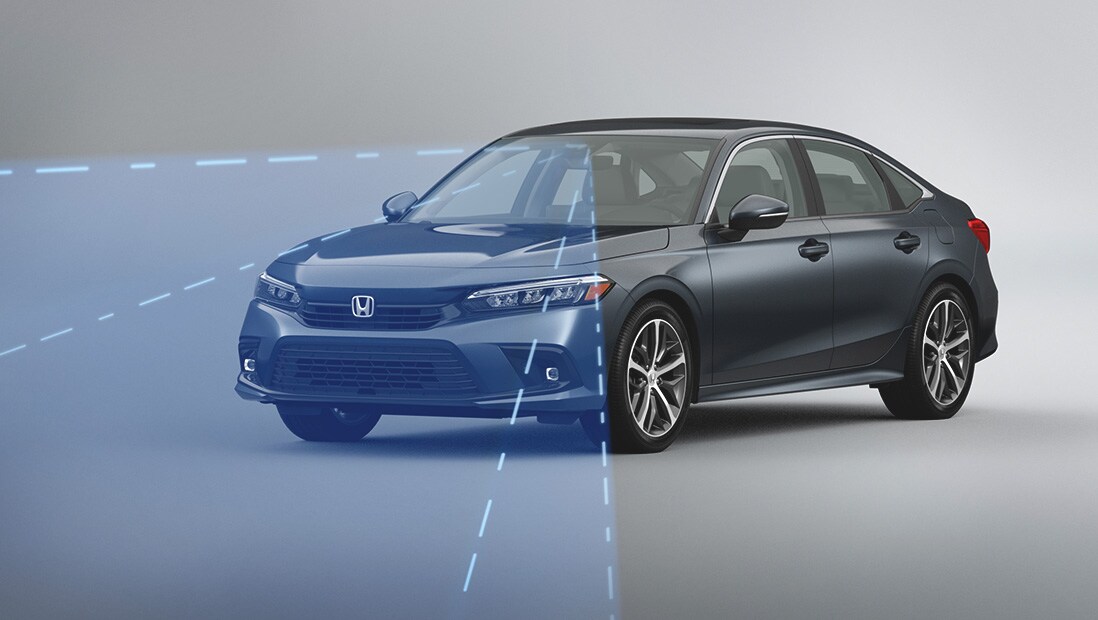 Demonstration of the Honda Sensing® Collision Mitigation Braking System™ feature. Plays video. Opens a dialog.