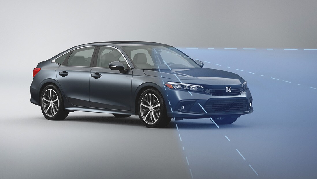 Demonstration of the Honda Sensing® Adaptive Cruise Control feature. Plays video. Opens a dialog.