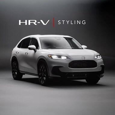 2027 Honda HR-V EX-L in Platinum White Pearl front view in a studio with Styling text (Subcompact Crossover SUV).