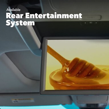 2027 Honda Odyssey Elite Rear Entertainment System screen showing a high-definition video (Minivan).