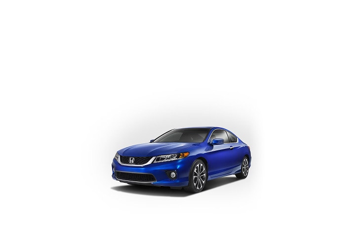 2014 Honda Accord, three-quarter view, in a professional studio environment.